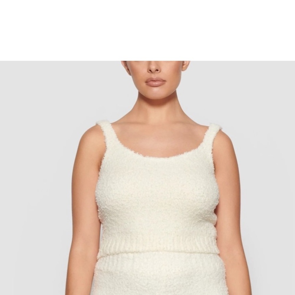 NWT Skims Cozy Collection Fuzzy Knit Soft Tank Bone Loungewear‎ 4X 5X